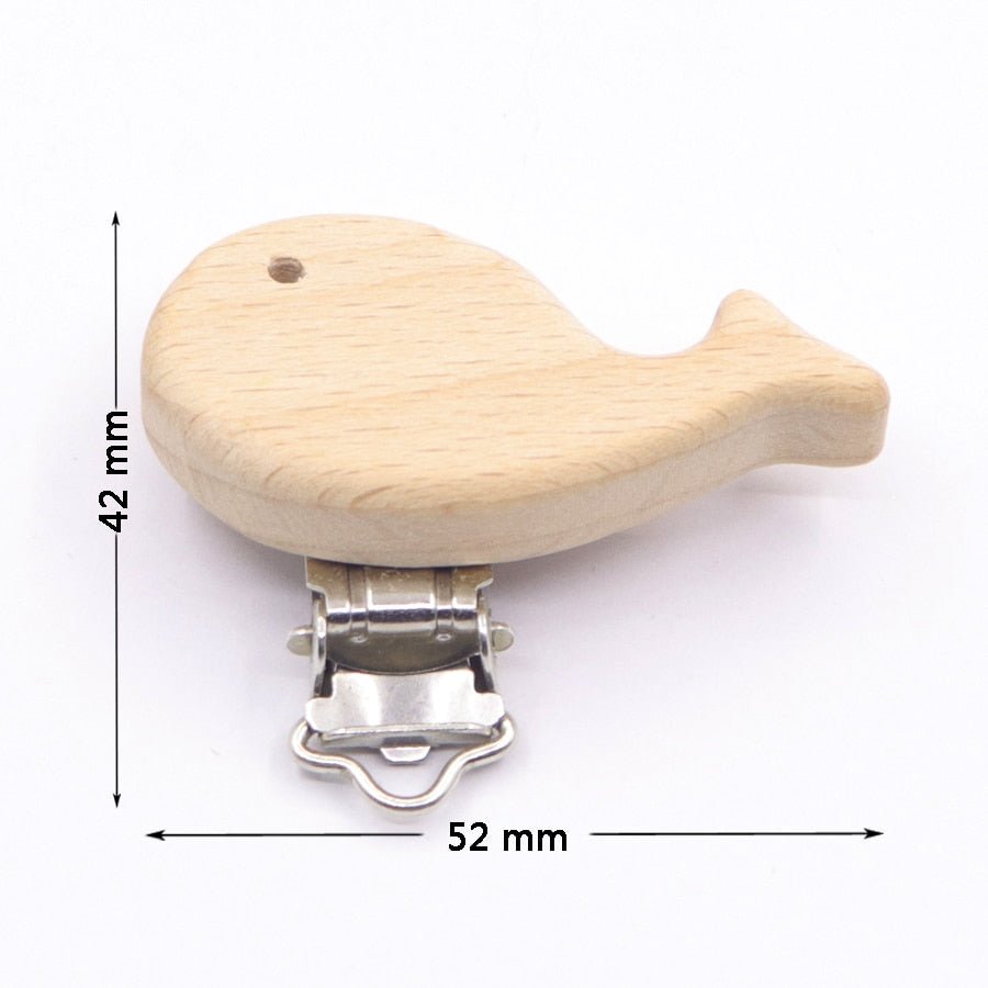 5PC Wooden Animal Pacifier Clips & Teethers Set