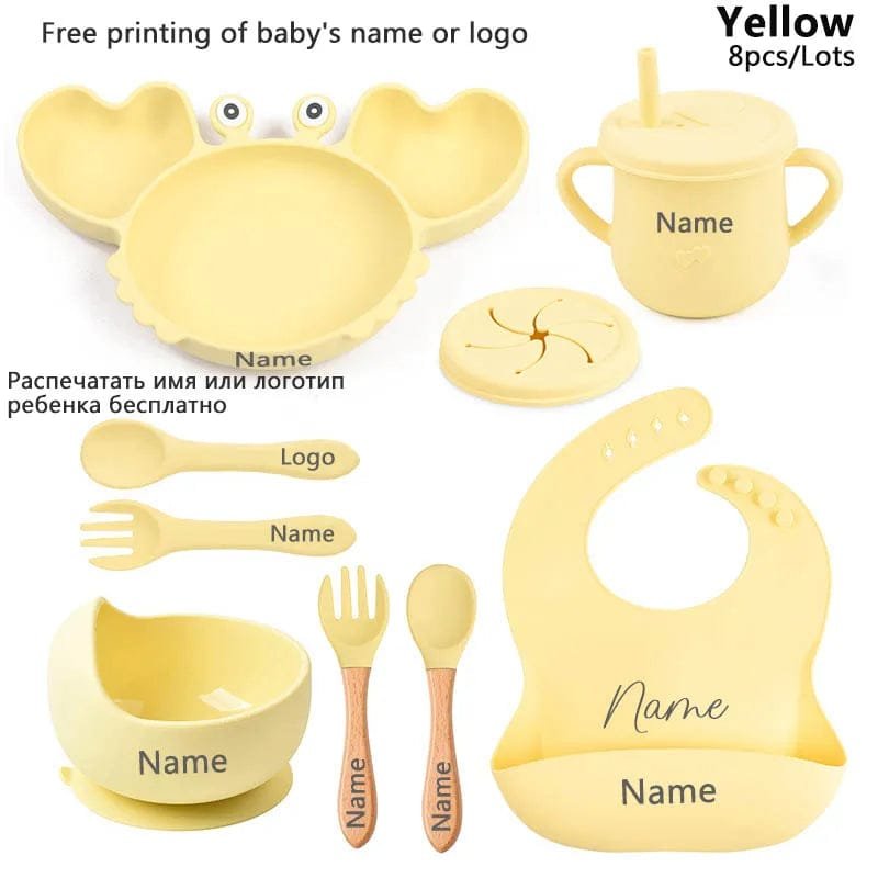 Personalized Baby Crab Plate Set with Suction Bowl
