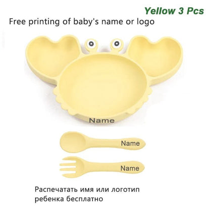 Personalized Baby Crab Plate Set with Suction Bowl