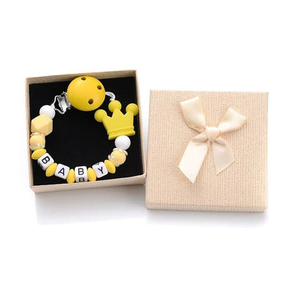 Personalized Baby Pacifier Clips with Name - Silicone Beaded Chain